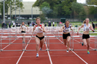 Womens under-17s 80 metres hurdles, 2019 North Eastern Track and Field Champs., Middlesbrough. Photo:  David T. Hewitson/Sports for All Pics